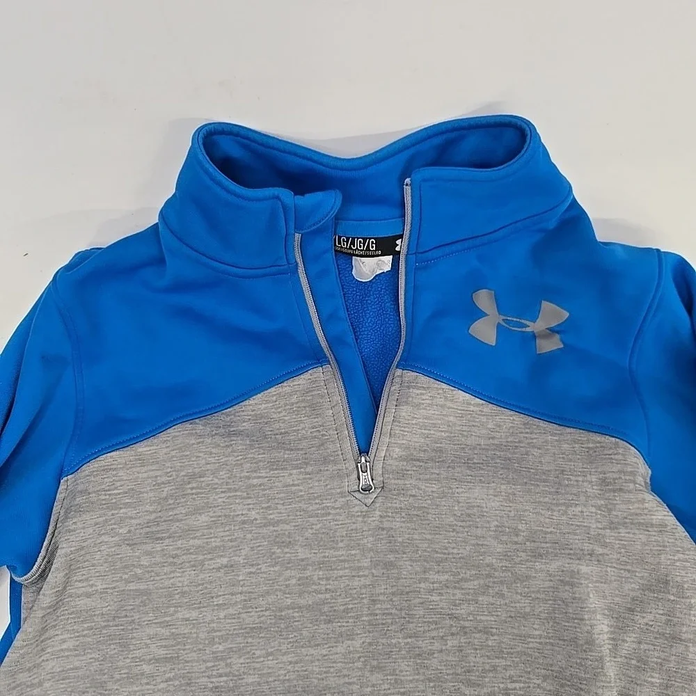 Under Armour Fleece 1/4 Zip‎ Pullover Blue and Gray Size Youth Large